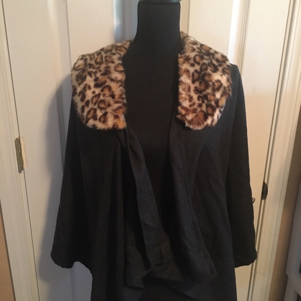 Ruby Ribbon Fur  Collar Shawl